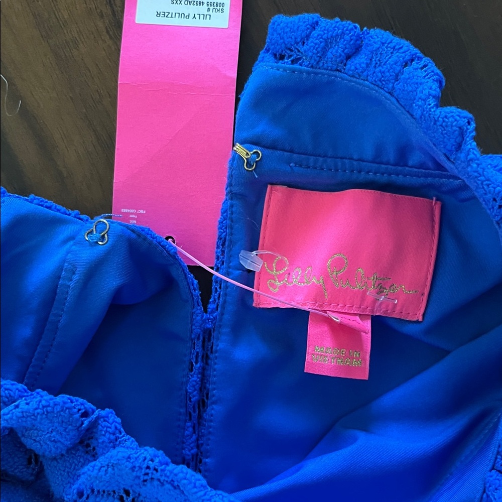 New Lilly Pulitzer Vibrant Blue Sleeveless Dress size XXS , but a good for S ! - Picture 11 of 15